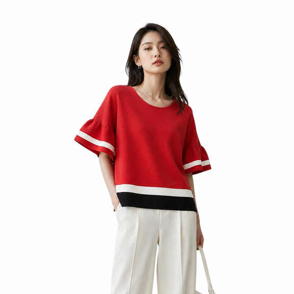 Volume Sleeve Knit Top
