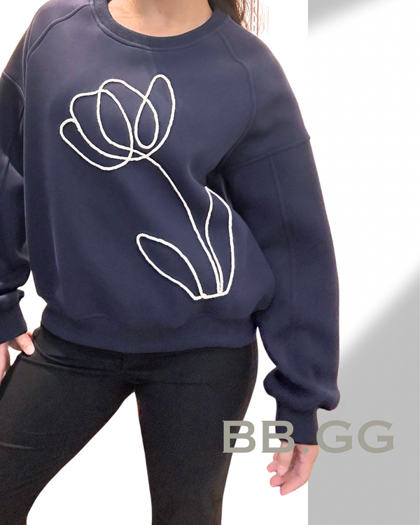 Floral Embroidered Hoodie