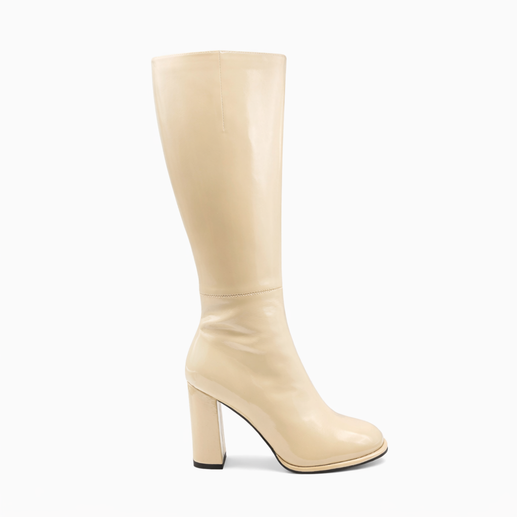 Metal Toe Patent Leather Boots