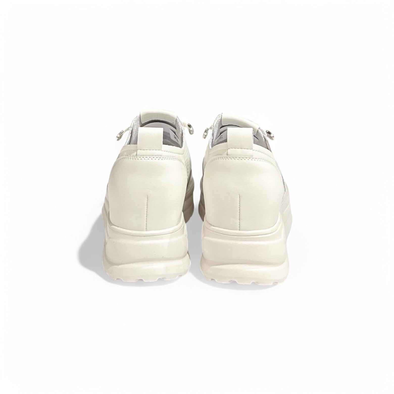 Dual-Tone Perforated Platform Sneakers