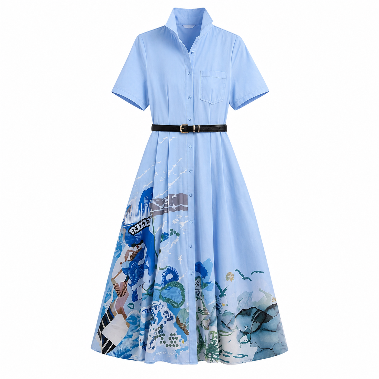 Aquarelle Shirt Dress