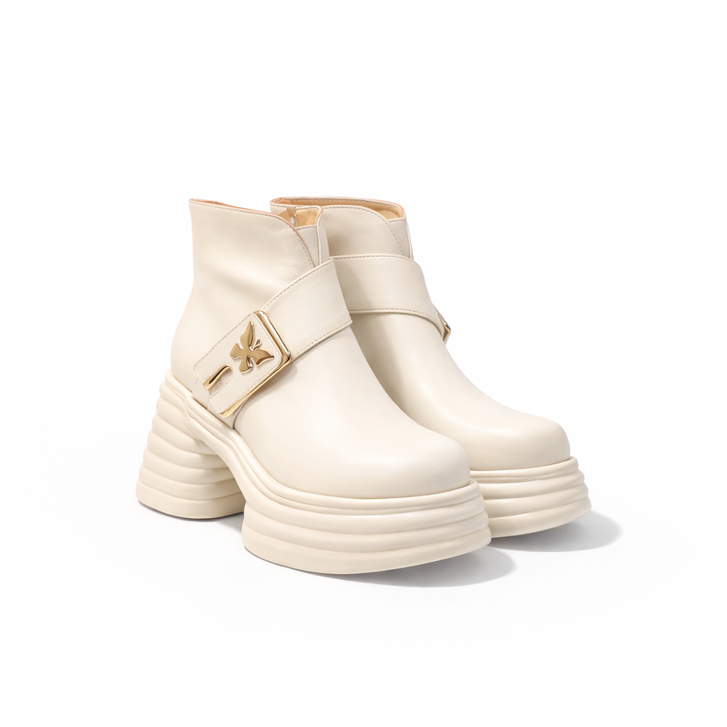 Butterfly Buckle Ankle Boots