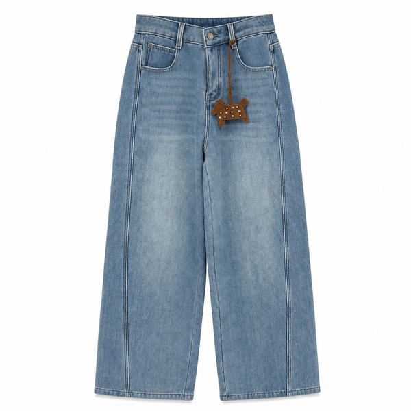 Marlowe Fleece-Lined Wide-Leg Jeans