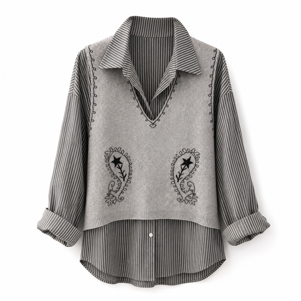 Paisley Layered Shirt Top