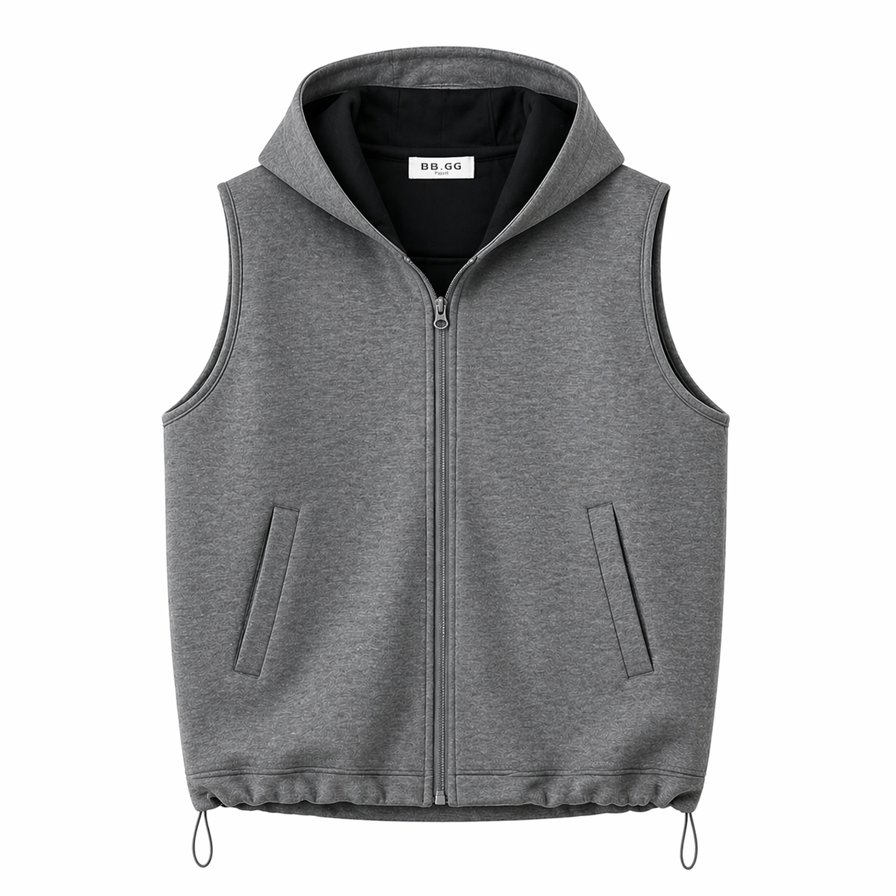 Sleeveless Hooded Zip Vest
