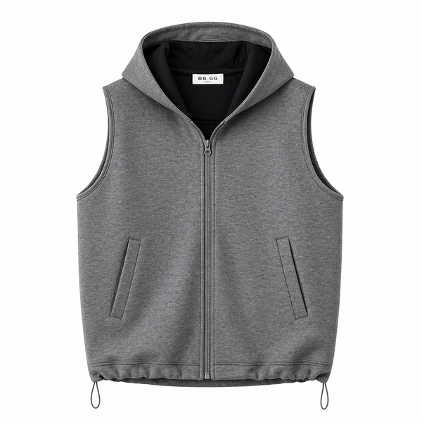 Sleeveless Hooded Zip Vest