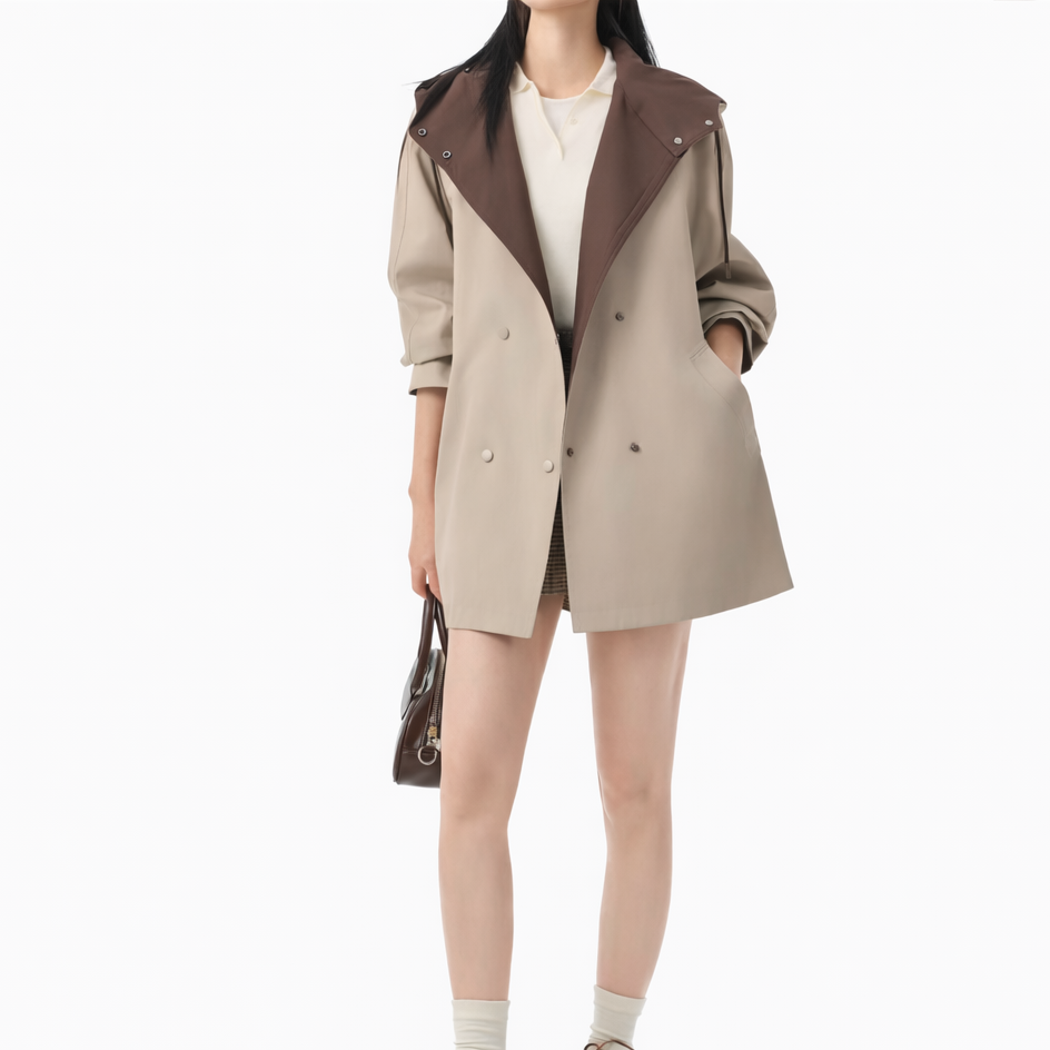 Color-Block Trench Jacket