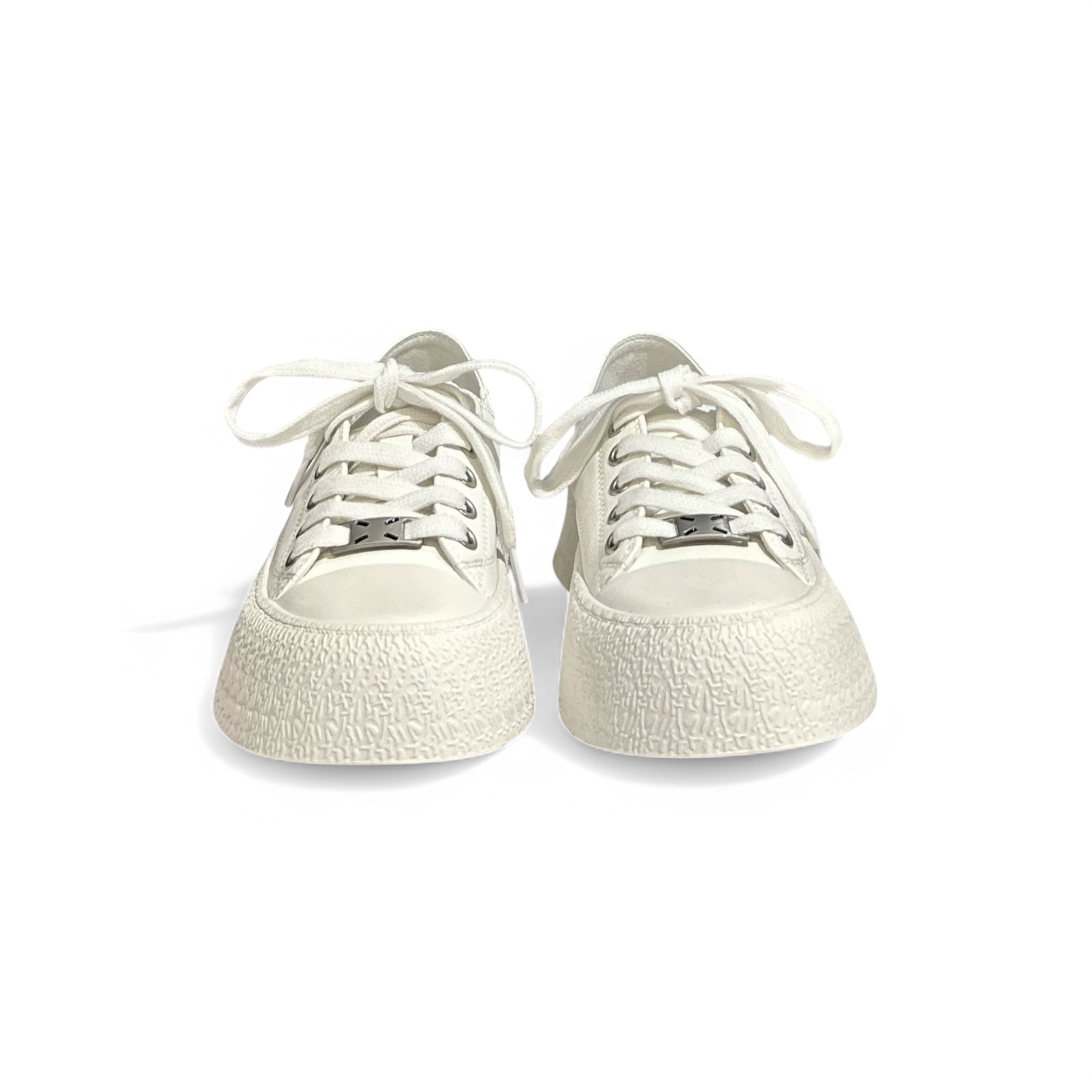 Monochrome Textured Platform Sneakers