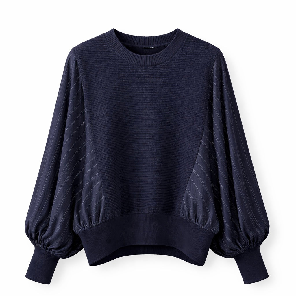 Dual Texture Stripe Top