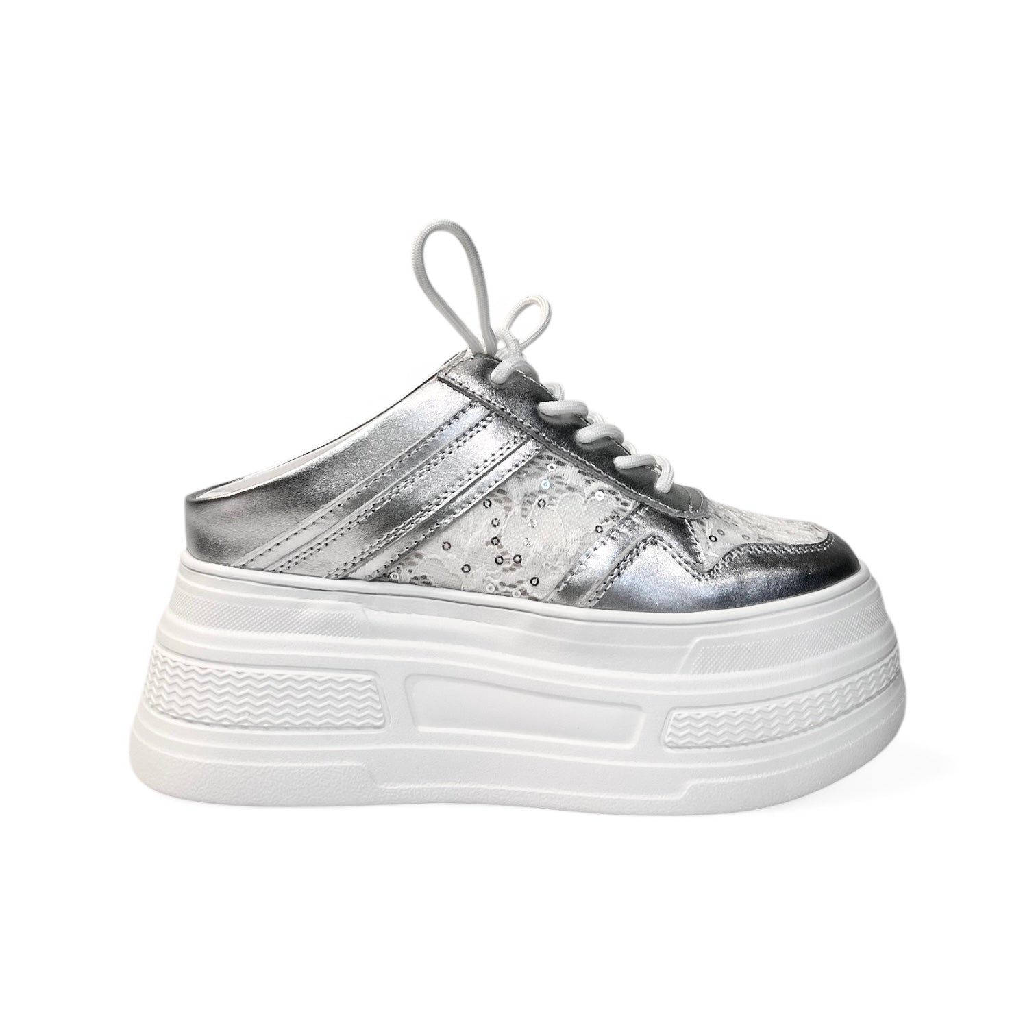 Laced Elevated Platform Mules