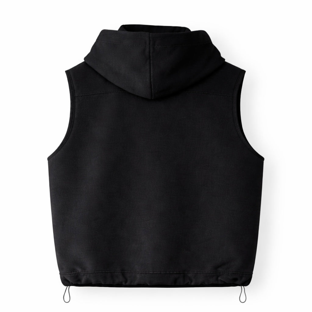 Sleeveless Hooded Zip Vest