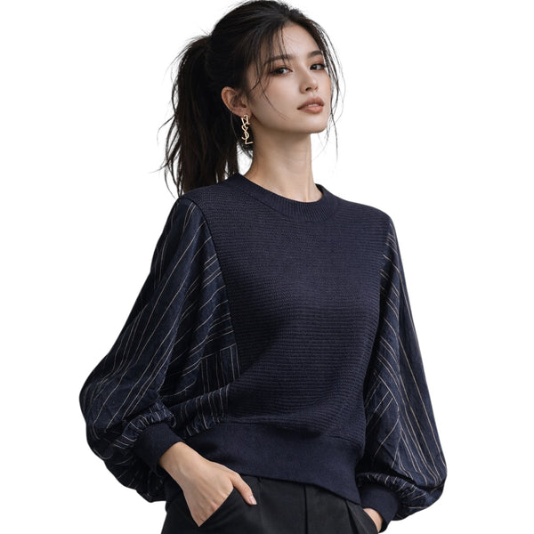Dual Texture Stripe Top