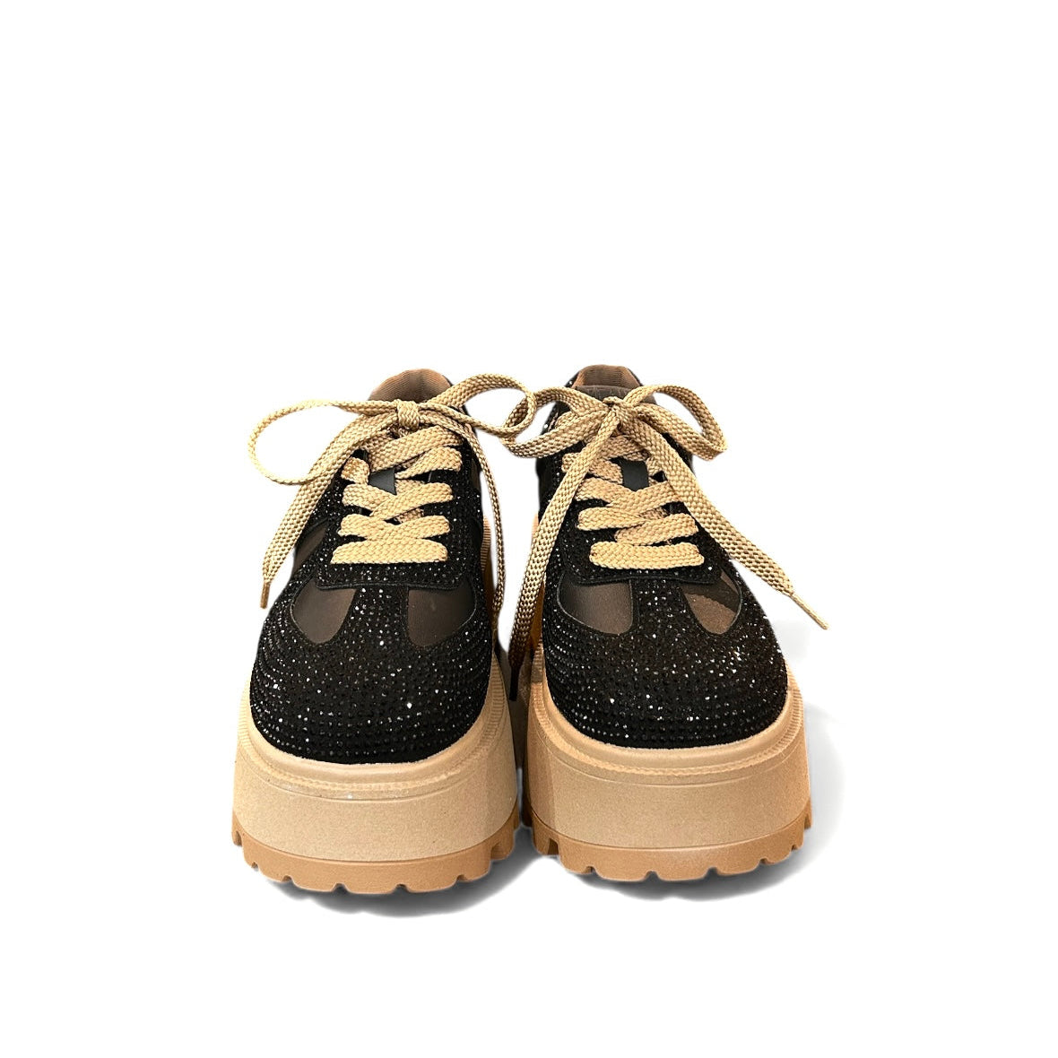 Bronze & Red Crystal Chunky Sneakers
