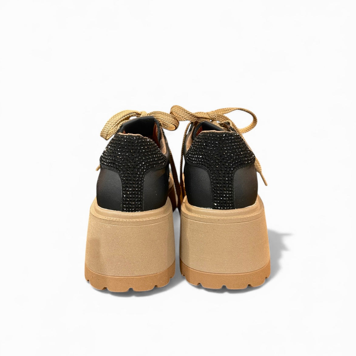 Bronze & Red Crystal Chunky Sneakers