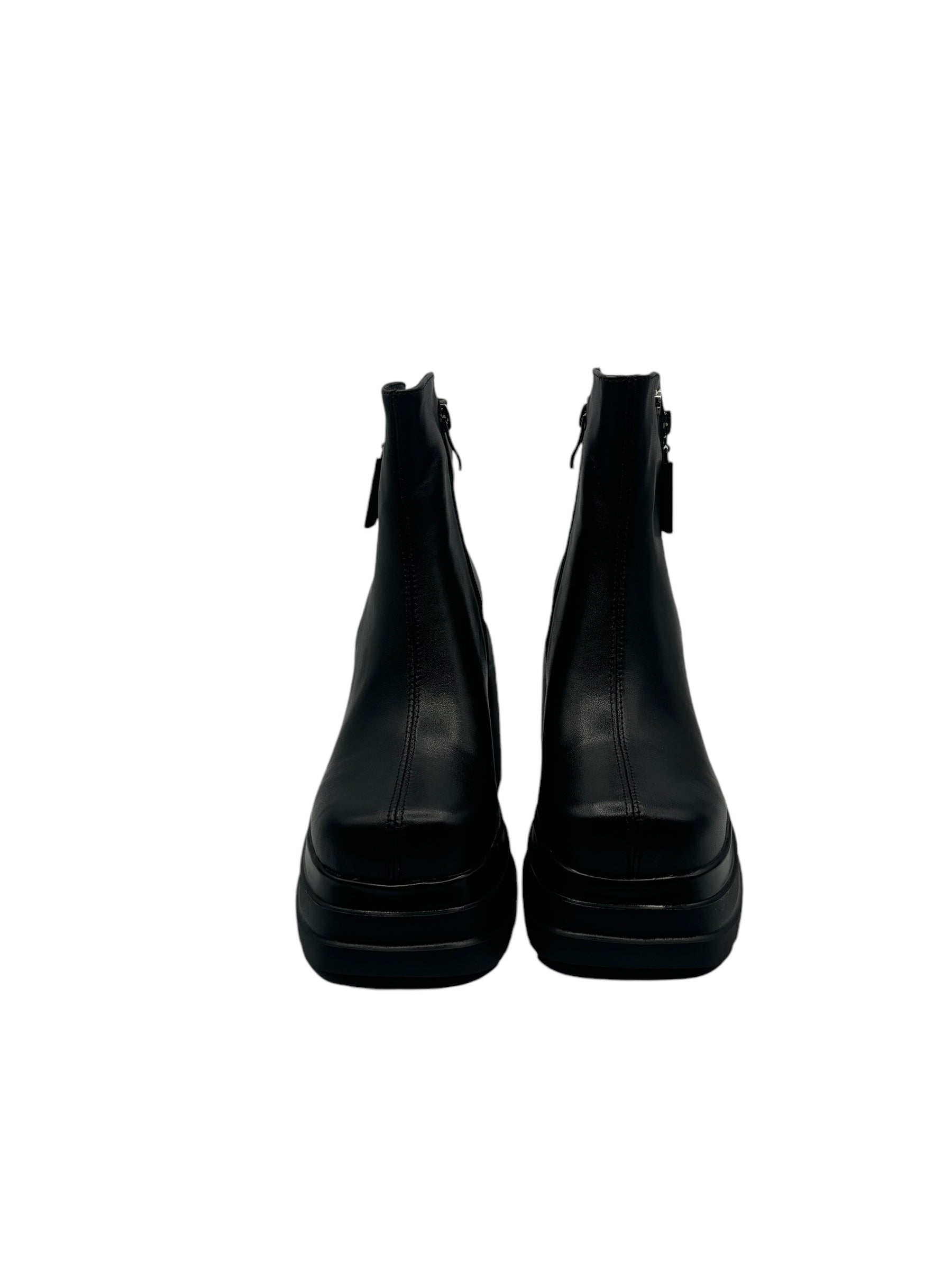 Calfskin High-Heeled Buckle Boots