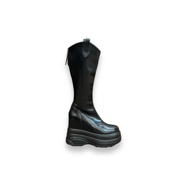 Calf Leather Hidden Heel Boots