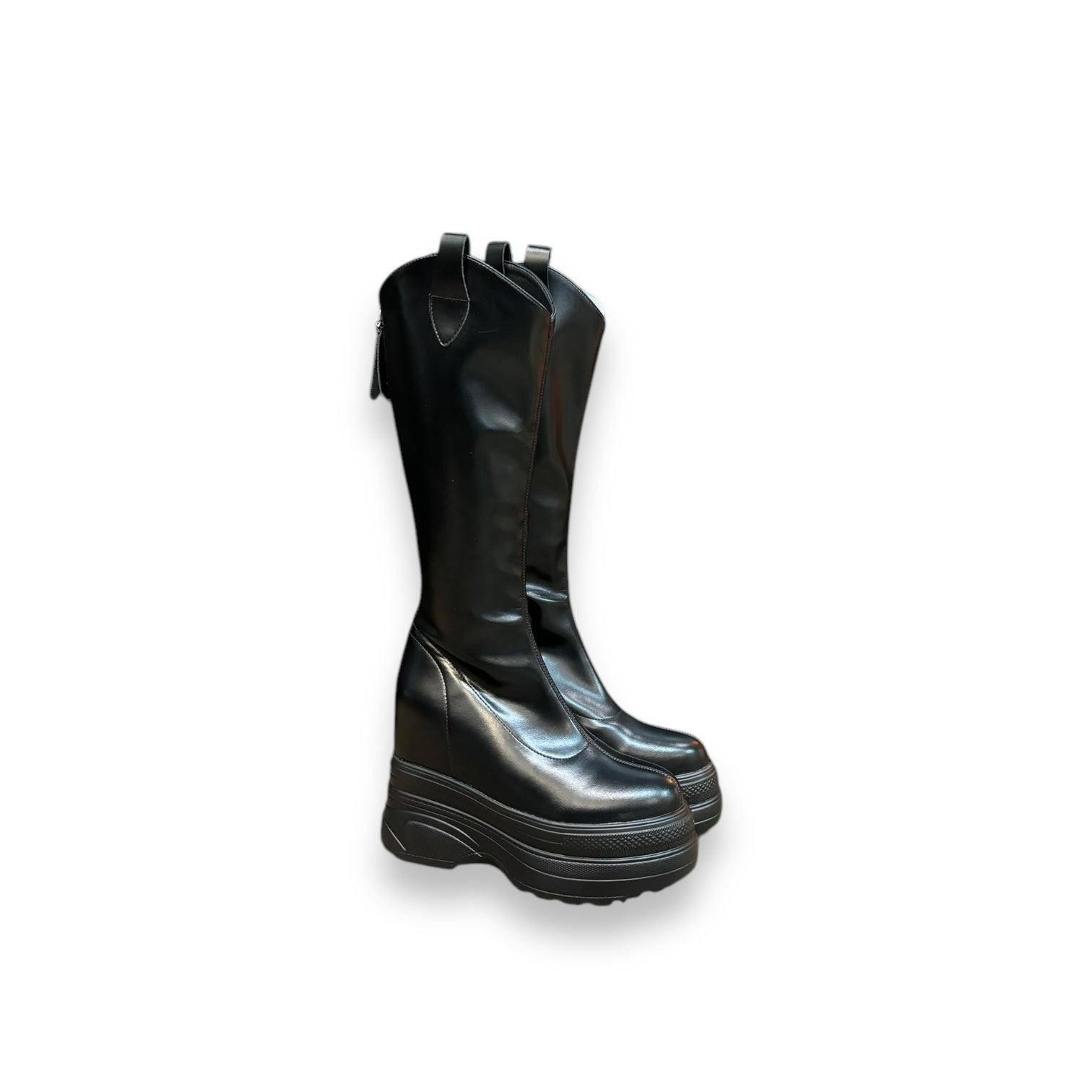 Calf Leather Hidden Heel Boots