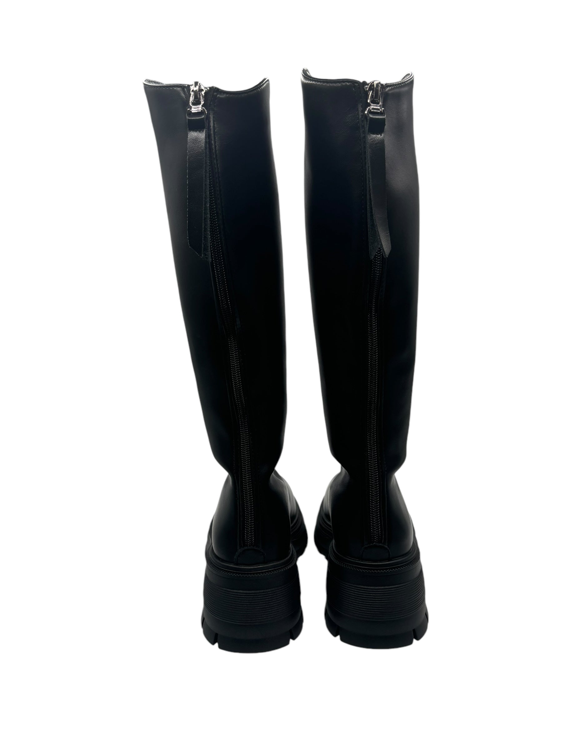 Calfskin Low-Heeled Riding Boots