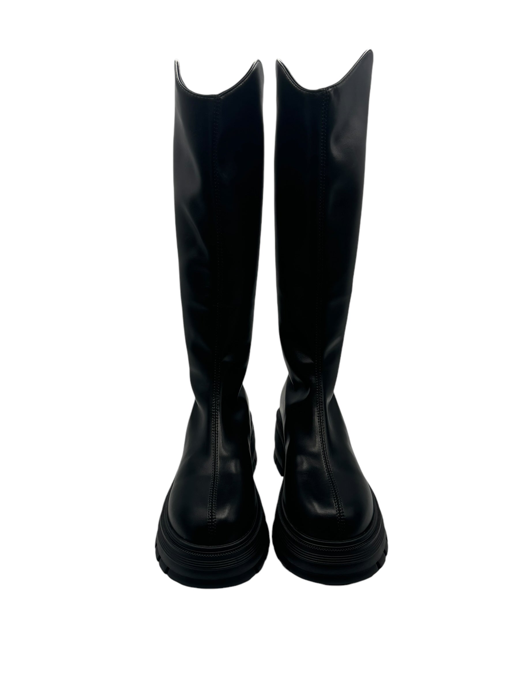 Calfskin Low-Heeled Riding Boots