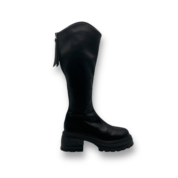 Calfskin Low-Heeled Riding Boots