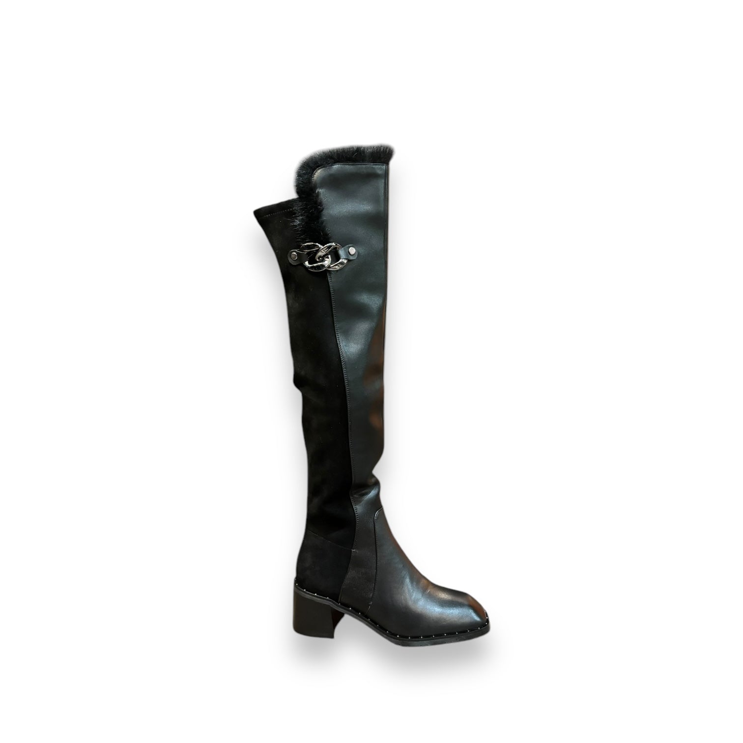 Mid-heel Chain-adorned Boots