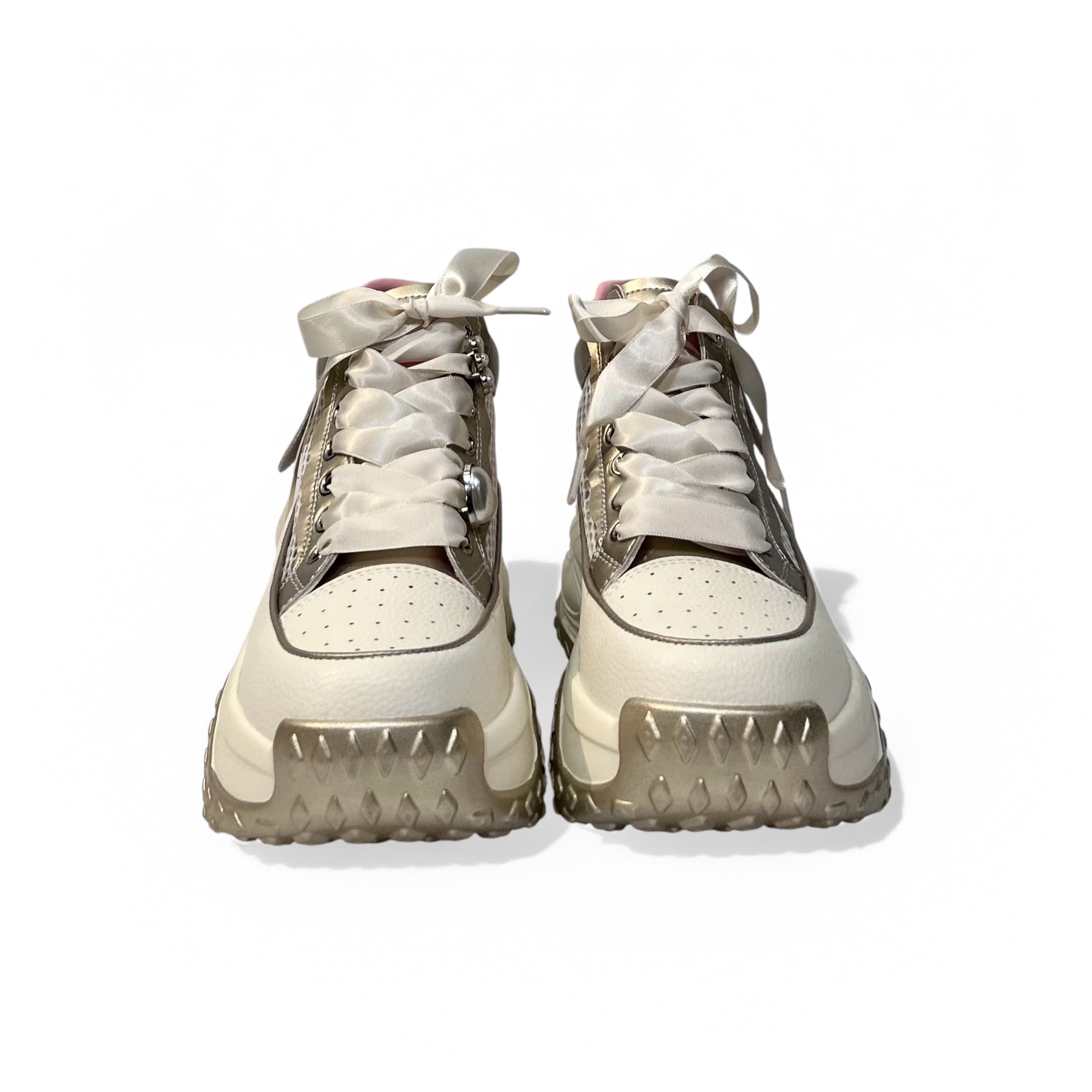 Ribbon-Laced Platform Sneakers
