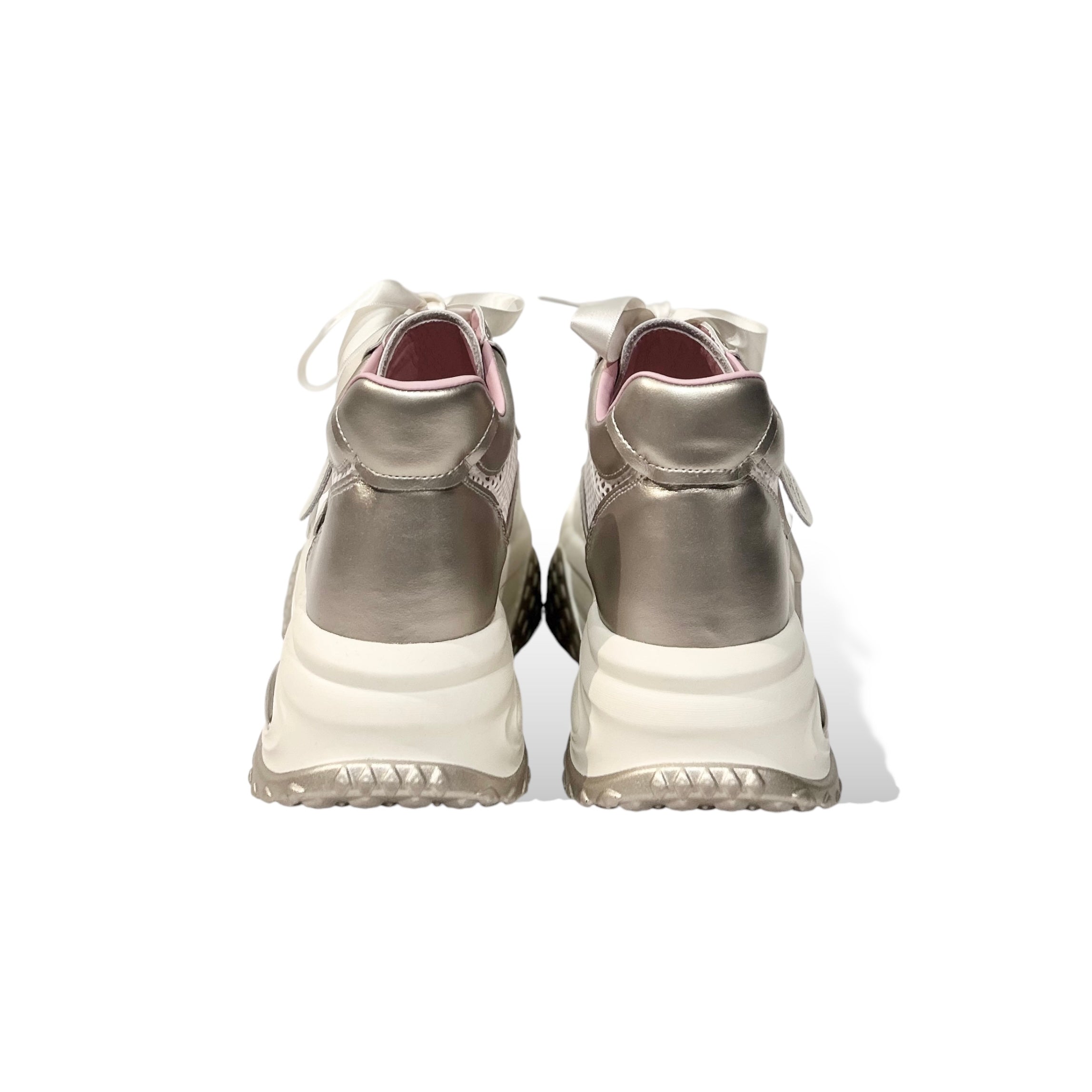 Ribbon-Laced Platform Sneakers