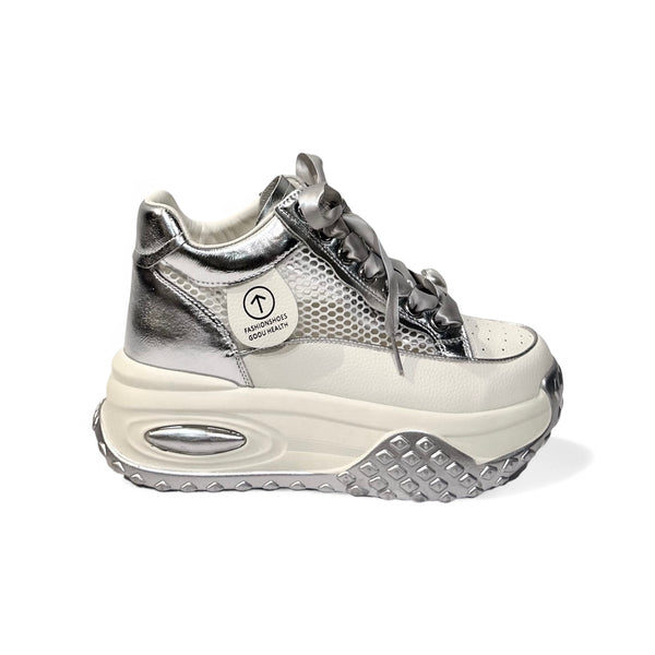 Ribbon-Laced Platform Sneakers
