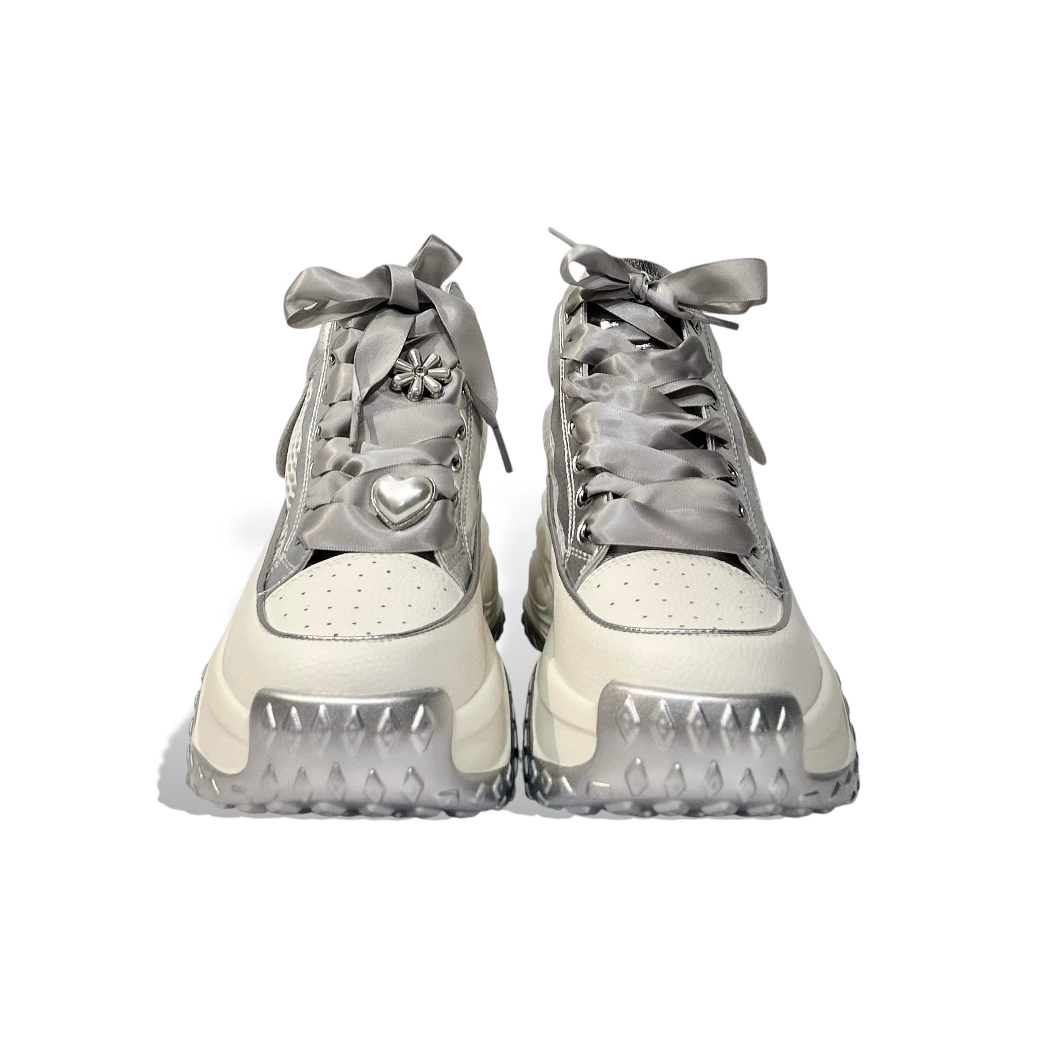 Ribbon-Laced Platform Sneakers