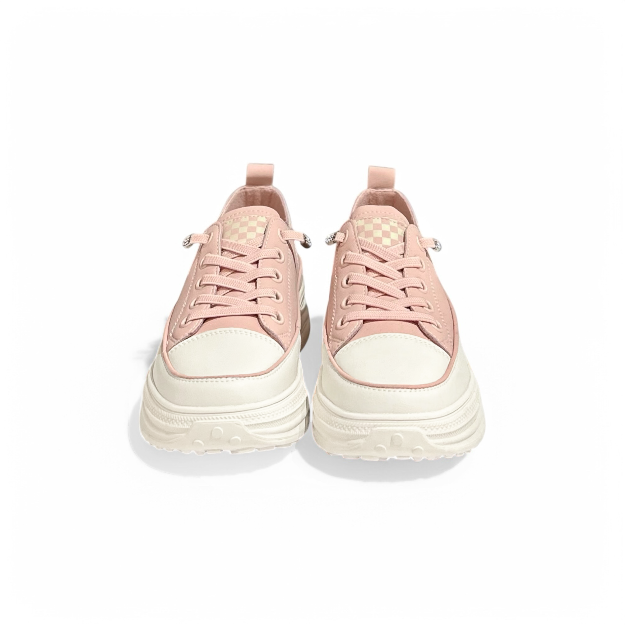 Checkered Tongue Elevated Platform Sneakers