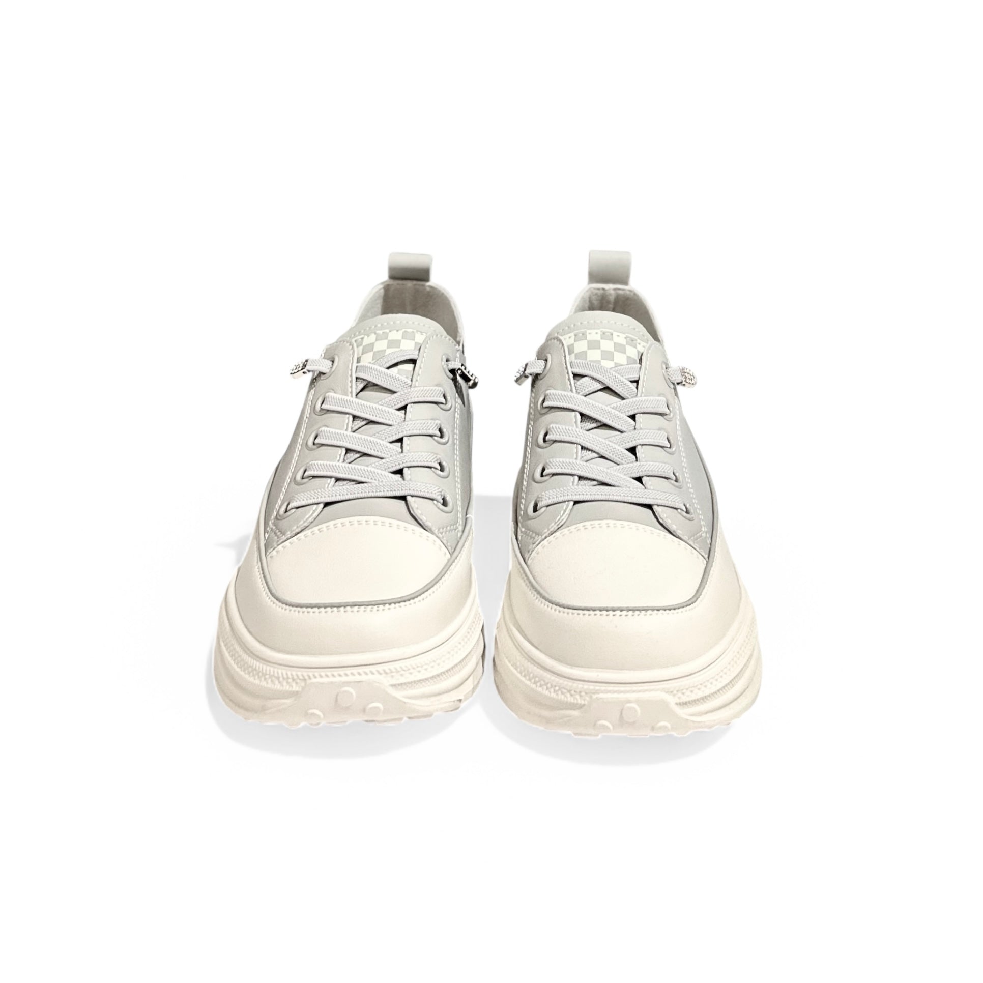 Checkered Tongue Elevated Platform Sneakers