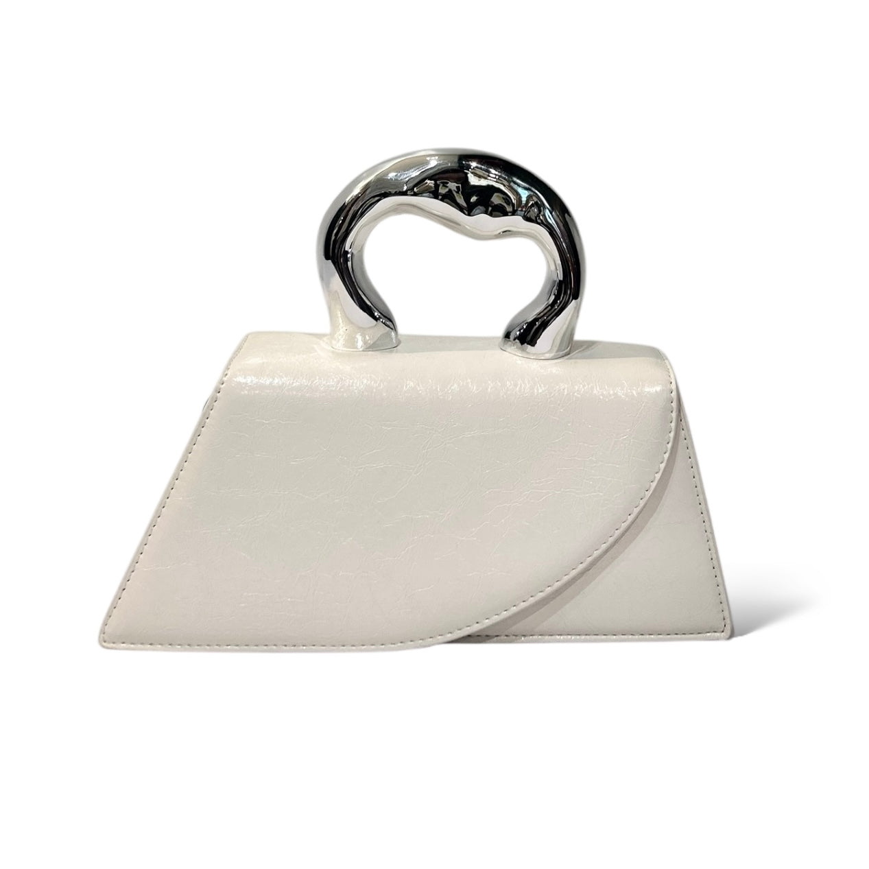 Sculptural Mini Top Chrome Handle Bag