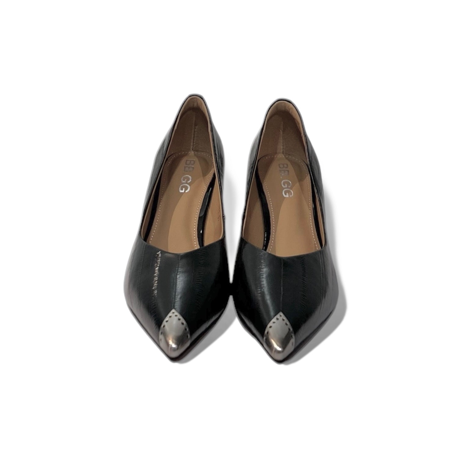 Sculpted Cap-Toe Calfskin Pumps