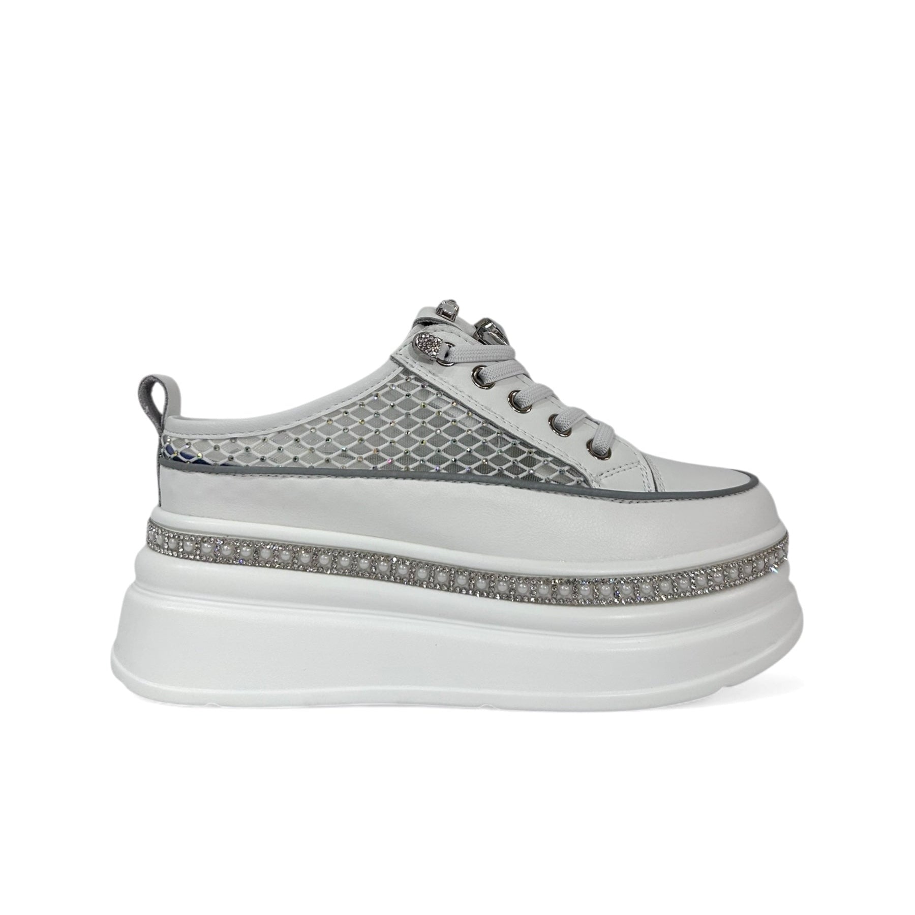 Crystal-Studded Slip-On Platform Sneakers