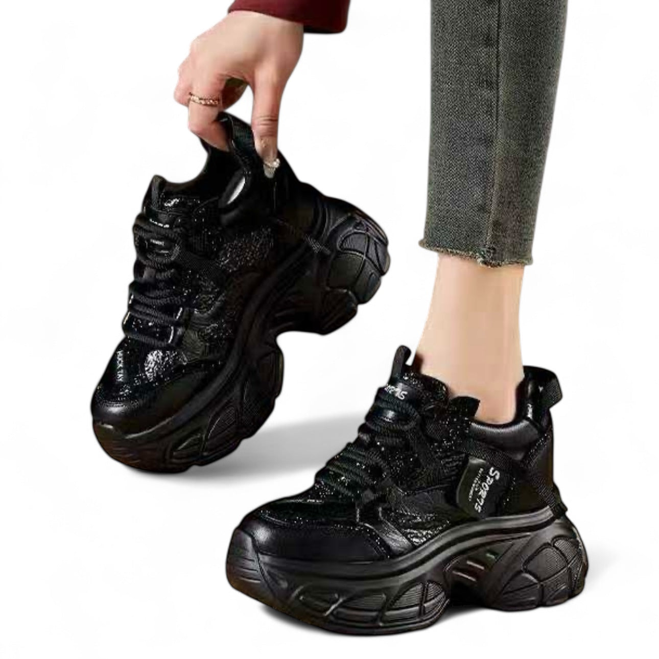 Crystal Detail Platform Sneaker