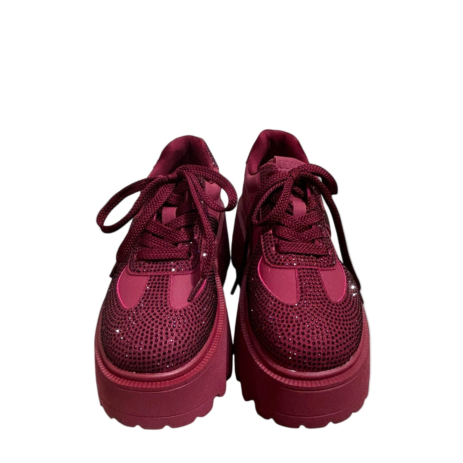 Bronze & Red Crystal Chunky Sneakers