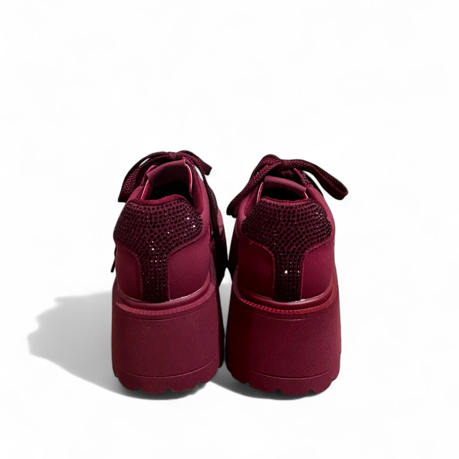 Bronze & Red Crystal Chunky Sneakers