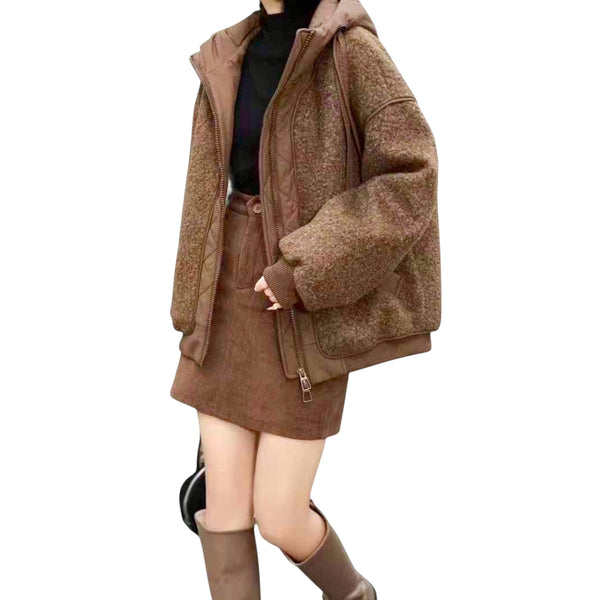 Fuzzy Hooded Jacket