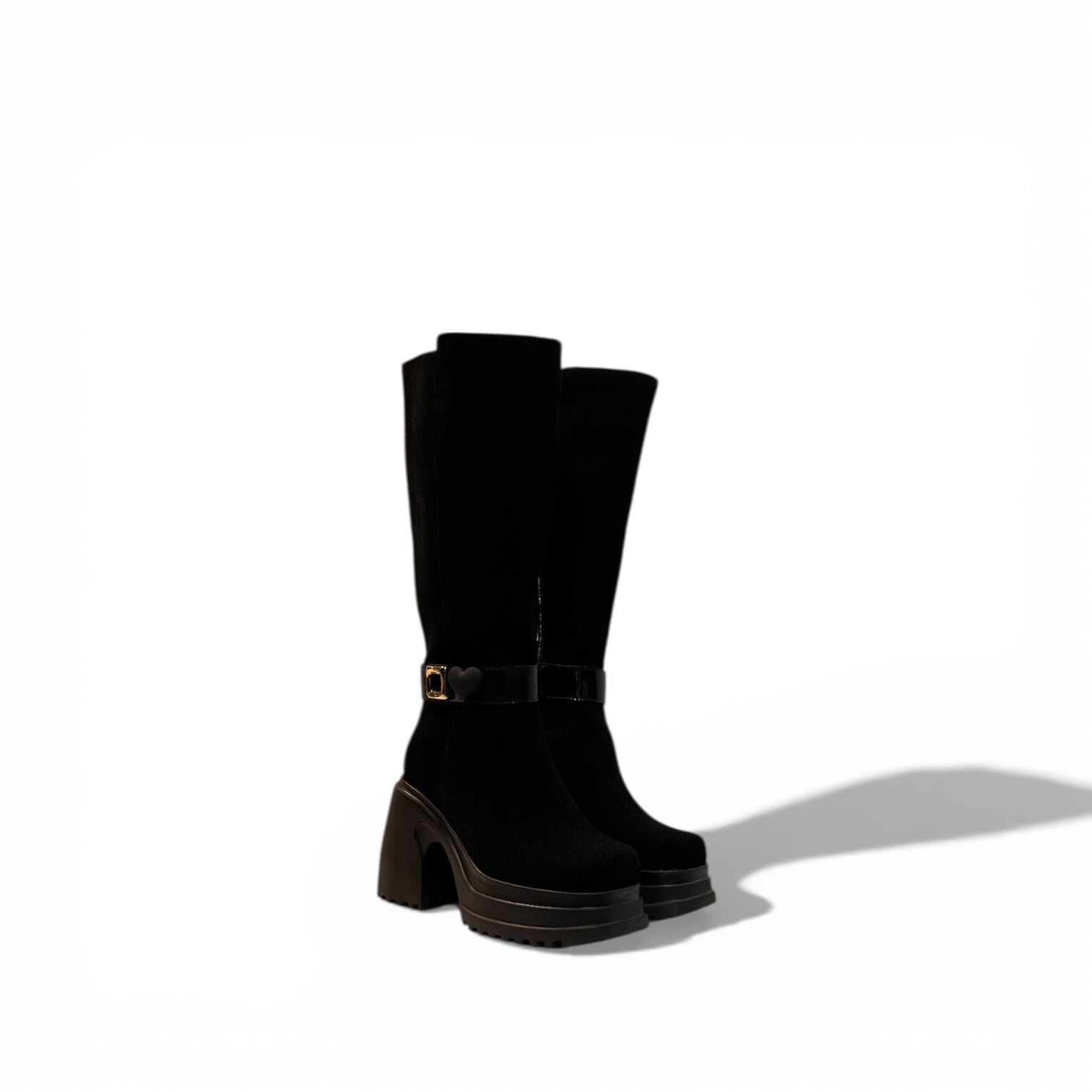 Heart Strap Platform Boot