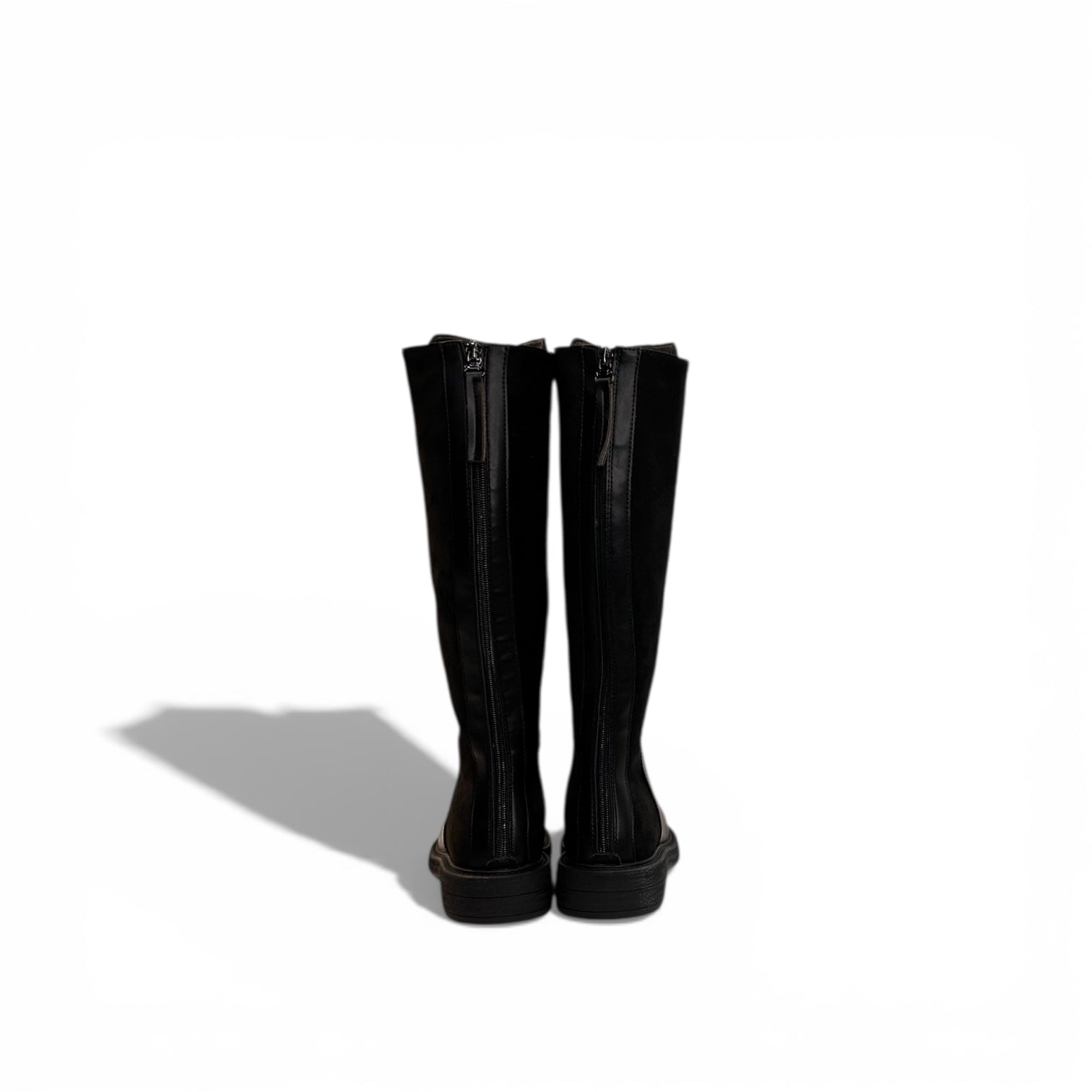 Dual-Texture Straight Boots
