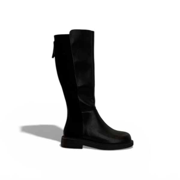 Dual-Texture Straight Boots
