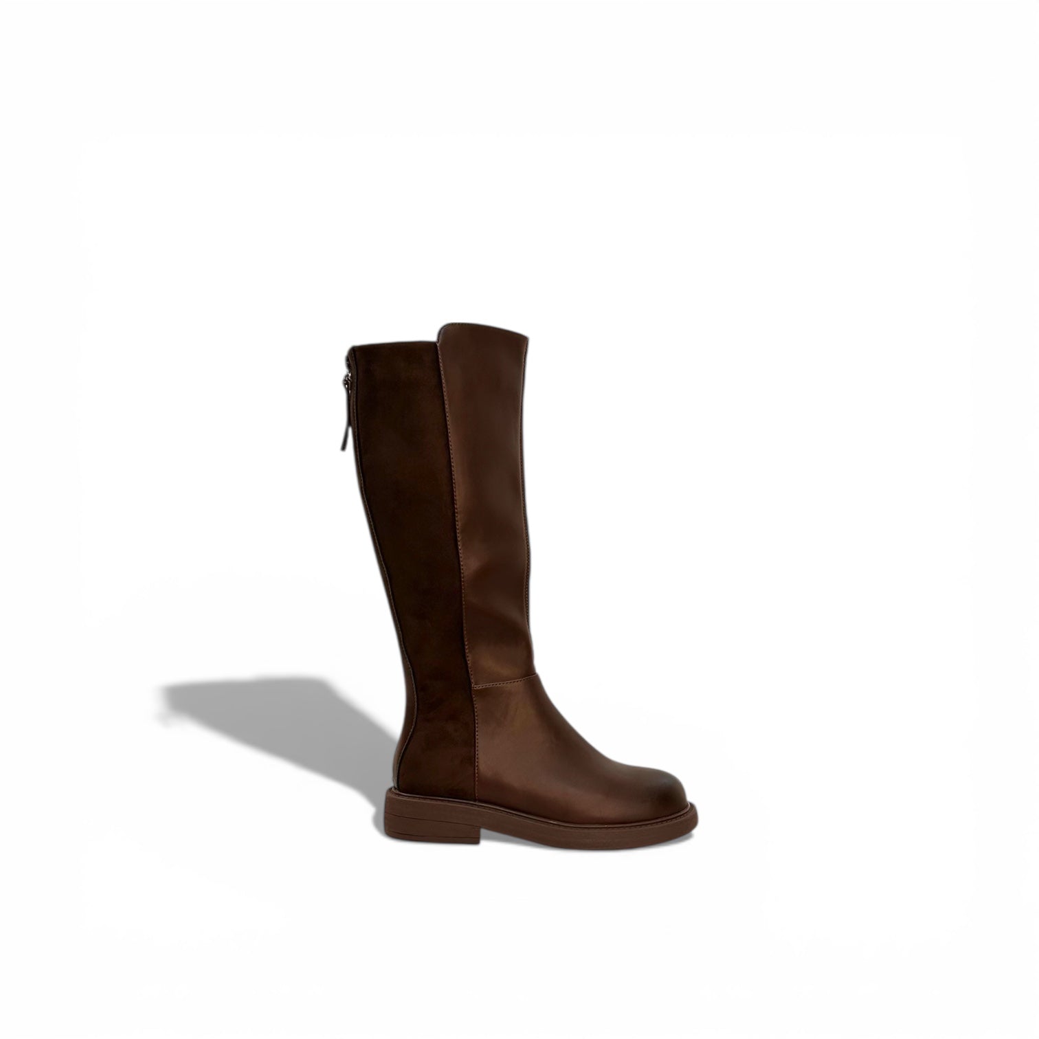 Dual-Texture Straight Boots
