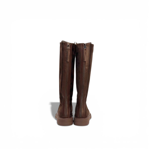 Dual-Texture Straight Boots