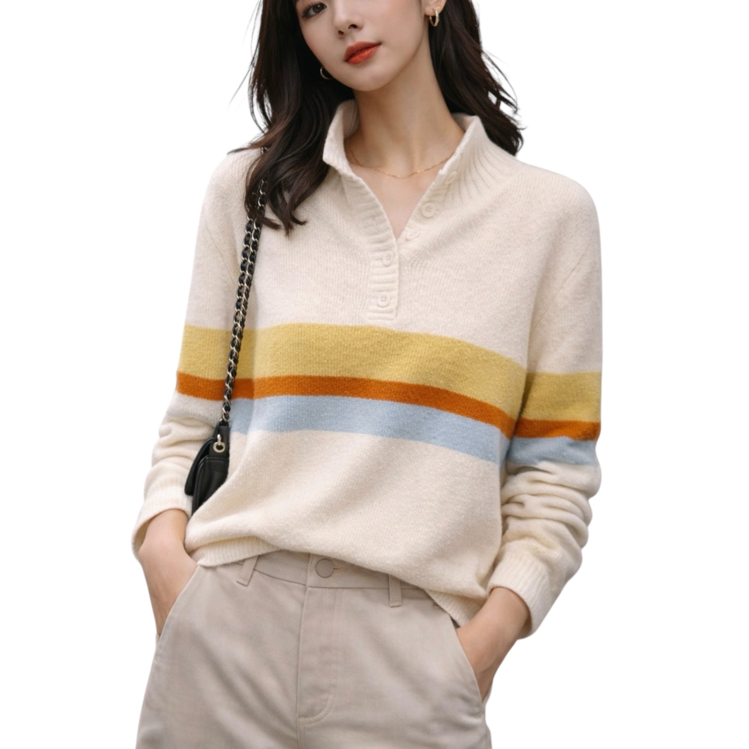 Color-Block Stripe Knit