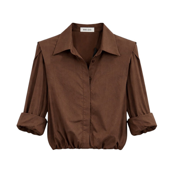 Structured Shoulder Blouson Shirt