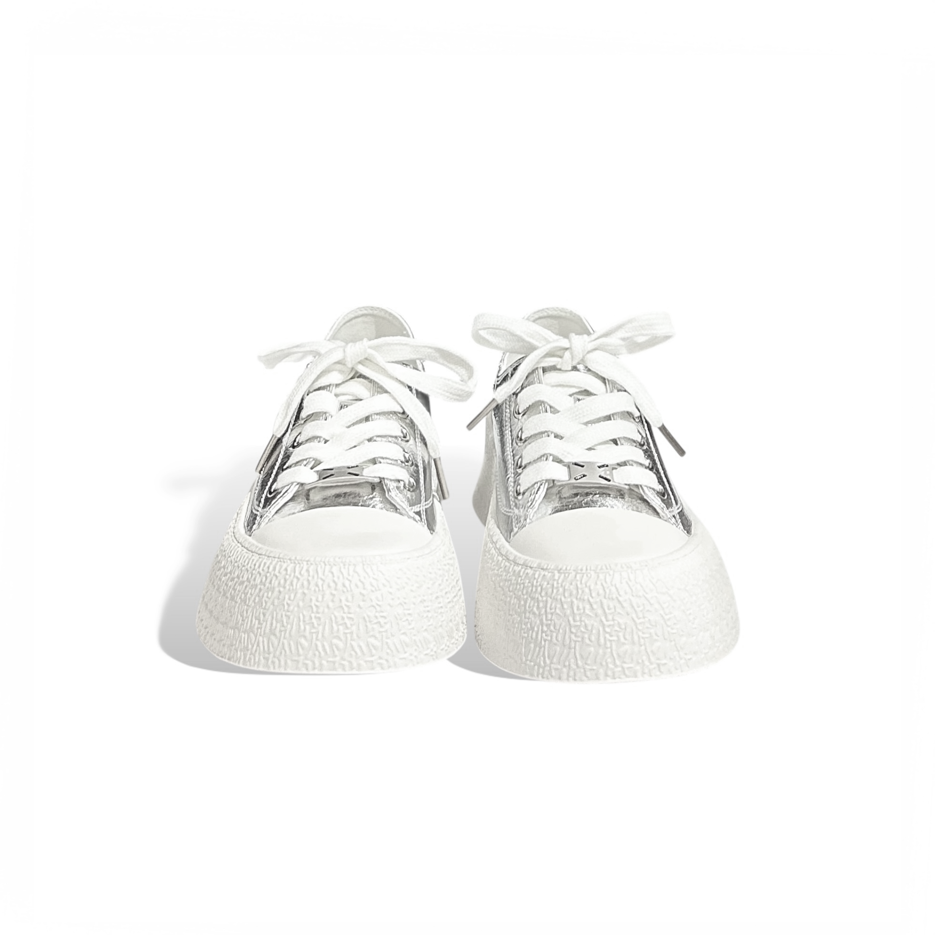 Monochrome Textured Platform Sneakers