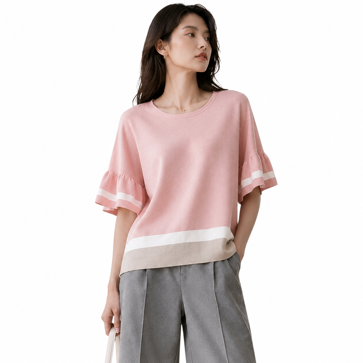 Volume Sleeve Knit Top