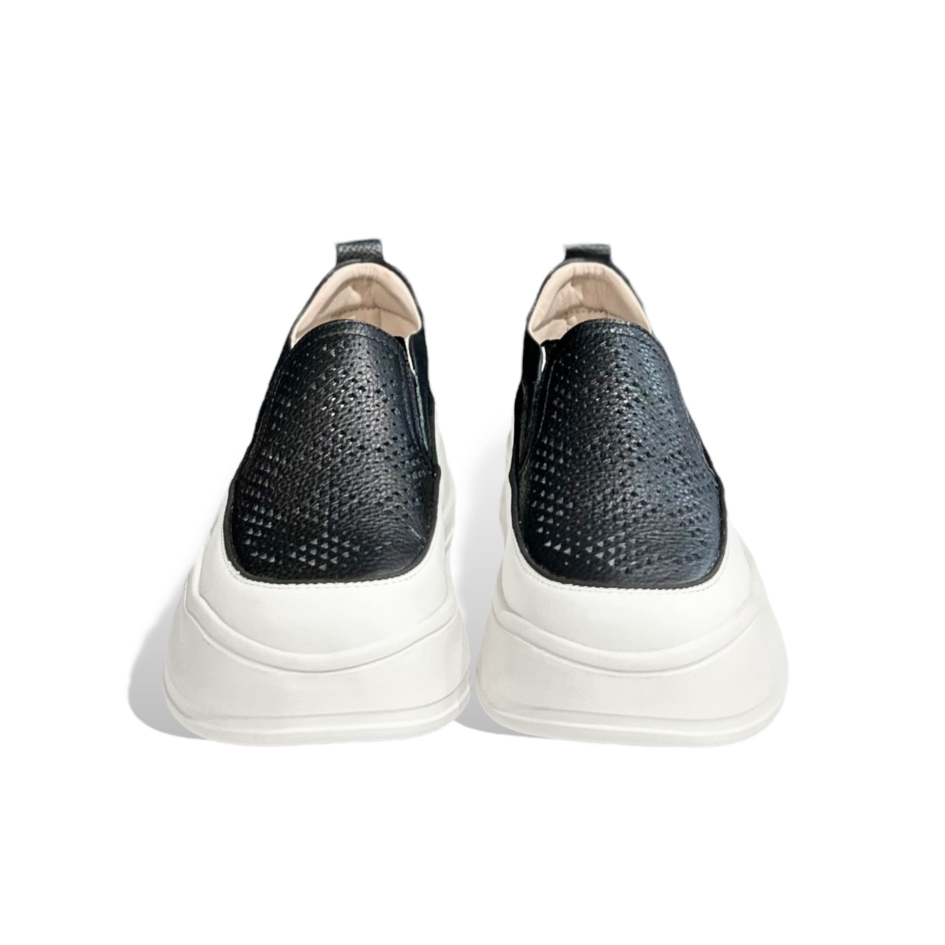 Perforated Slip-On Platform Sneakers