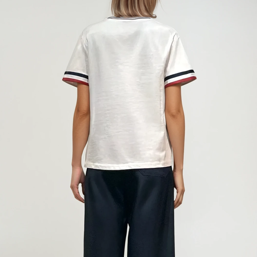 Embroidered Dachshund Motifs Tee