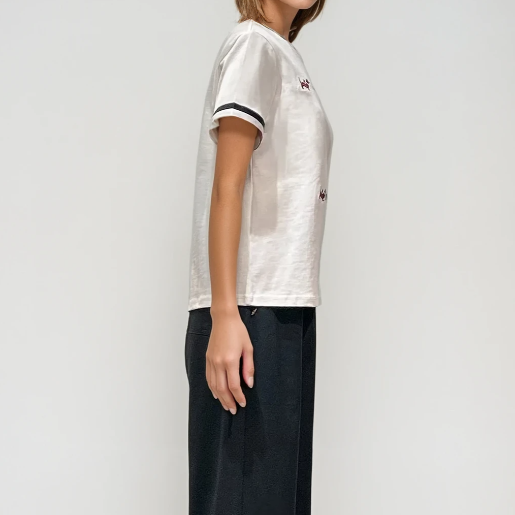 Embroidered Dachshund Motifs Tee